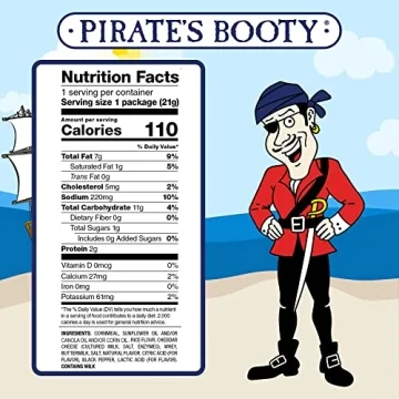 Pirate's Booty Cheddar Blast Cheese Puffs, Gluten-Free Kids Snacks, 0.75oz (16ct)
