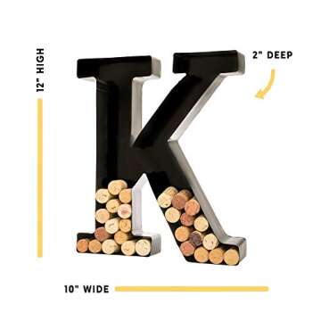 Will’s Personalized Wine Cork Holder - Large Metal Monogram (K)