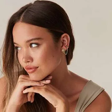 PAVOI Rhodium Plated Sterling Silver Post Cubic Zirconia Huggie Earrings - Small Round Huggie Stud Fashion Hoop Earrings for Women in Rose Gold Plating (Snake, White Gold)