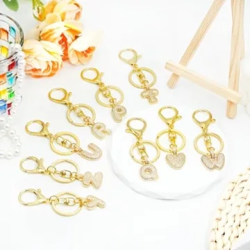 Stylish SKYFUN Initial Gold Letter Keychains A-Z