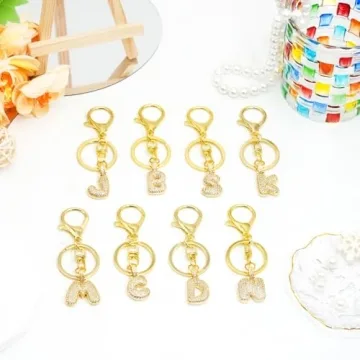 Stylish SKYFUN Initial Gold Letter Keychains A-Z