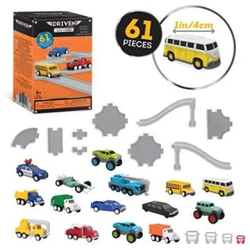 61 Pcs Driven by Battat Toy Car Playset for Kids