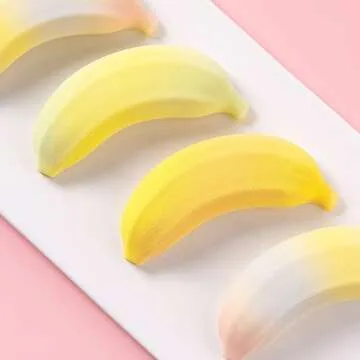 OCPO KITCHEN 3D Banana Shape Silicone Molds for Baking Mousse Cake, 3D Silicone Baking Mold for Candy Pastry Chocolate Truffle Cupcake Jelly Cookie Pudding Cake Decoration Mold, 12-Cavity
