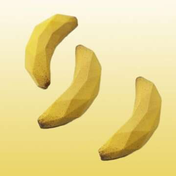 OCPO KITCHEN 3D Banana Shape Silicone Molds for Baking Mousse Cake, 3D Silicone Baking Mold for Candy Pastry Chocolate Truffle Cupcake Jelly Cookie Pudding Cake Decoration Mold, 12-Cavity