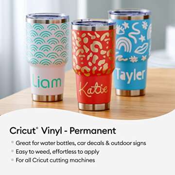 Cricut Vinyl Permanent - Ultimate Sampler, 12x12 Vinyl Sheets and Transfer Tapes, Create Long-Lastin...