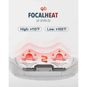 Adjustable Heat Shiatsu Back Massager with Carry Bag