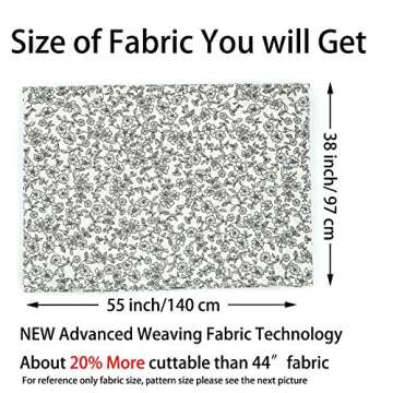 MasterFAB Cotton Fabric by The Yard for Sewing DIY Crafting Fashion Design Printed Floral Washable C...