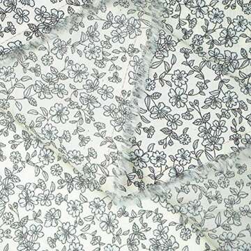 MasterFAB Cotton Fabric by The Yard for Sewing DIY Crafting Fashion Design Printed Floral Washable Cloth Bundles Voile;Full Width cuttable39 x 55inches (100x140cm) (Beige Spring Flowers)