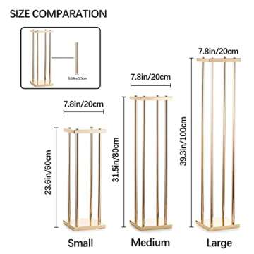 Vincidern 4Pcs Wedding Centerpiece Flower Stand for Table, 23.6 in Gold Flower Vases for Wedding Table Decorations Events, Paty Display Stand Metal