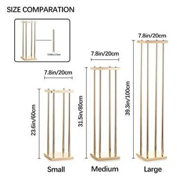 Vincidern 4Pcs Wedding Centerpiece Flower Stand for Table, 23.6 in Gold Flower Vases for Wedding Table Decorations Events, Paty Display Stand Metal