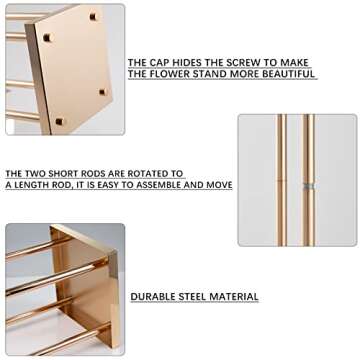 Vincidern 4Pcs Wedding Centerpiece Flower Stand for Table, 23.6 in Gold Flower Vases for Wedding Table Decorations Events, Paty Display Stand Metal