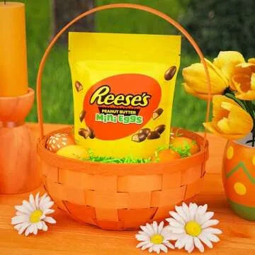 REESE'S Milk Chocolate Unwrapped Peanut Butter Creme Mini Eggs, Easter Candy Bag, 8 oz