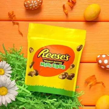 REESE'S Milk Chocolate Unwrapped Peanut Butter Creme Mini Eggs, Easter Candy Bag, 8 oz