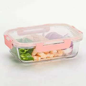 C CREST Glass Meal Prep Containers [5-Pack, 34Oz] - Food Storage Containers with LIFETIME Lids - Food Storage Containers for kitchen use Meal Prepping