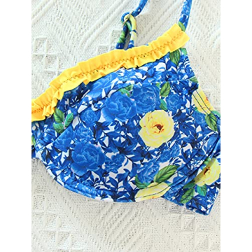 Floerns Floral Frill Trim Underwire Two Piece Bikini
