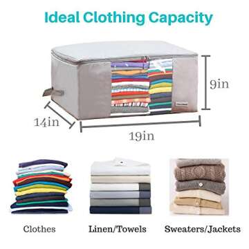 Clothing Storage Bags Clothes Organizer folding fabric bags for sweaters, clothing, garment, bedding...