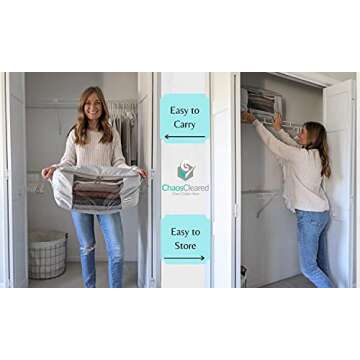 Clothing Storage Bags Clothes Organizer folding fabric bags for sweaters, clothing, garment, bedding, quilt, linens, large folding organizers with zip & window, mothproof underbed space saver bins