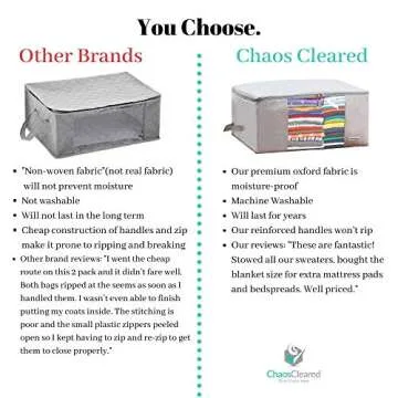 Clothing Storage Bags Clothes Organizer folding fabric bags for sweaters, clothing, garment, bedding, quilt, linens, large folding organizers with zip & window, mothproof underbed space saver bins