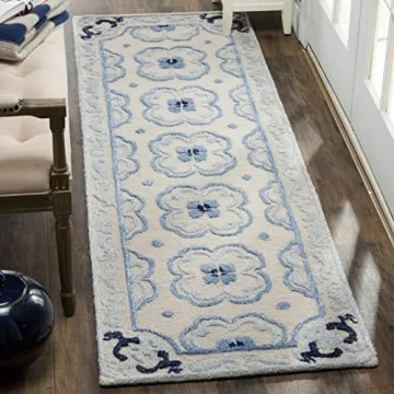 SAFAVIEH Bella 8x10 Ivory/Blue Area Rug for Modern Homes