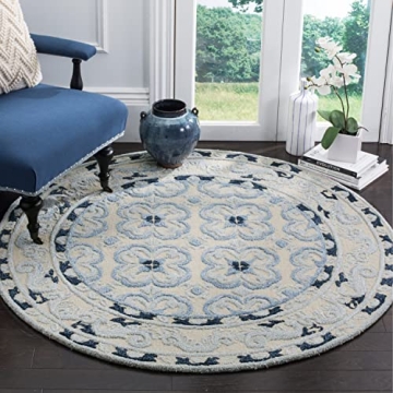 SAFAVIEH Bella 8x10 Ivory/Blue Area Rug for Modern Homes