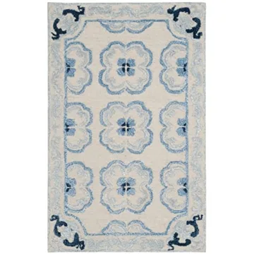 SAFAVIEH Bella 8x10 Ivory/Blue Area Rug for Modern Homes