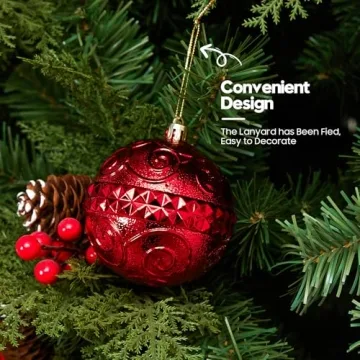 YESPERS 41PCS Shatterproof Red Christmas Ornaments Set