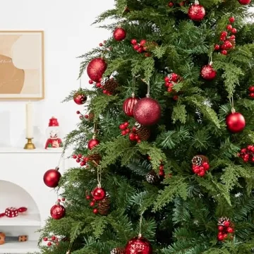 YESPERS 41PCS Shatterproof Red Christmas Ornaments Set