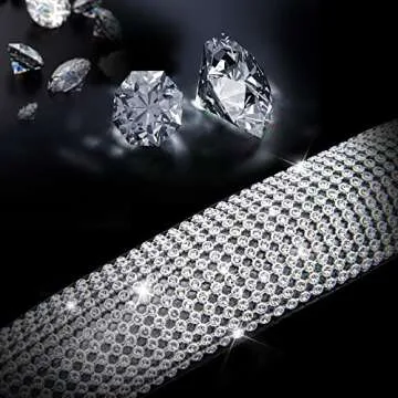 CAR PASS Bling Diamond Leather Steering Wheel Cover, with Bling Sparkly Crystal Glitter Rhinestones ...