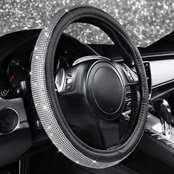 Sparkly Bling Diamond Steering Wheel Cover for Women