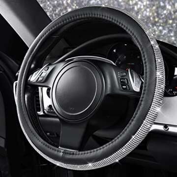 Sparkly Bling Diamond Steering Wheel Cover for Women