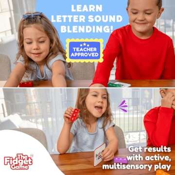 The Fidget Game Sneaky Elves, CVC Sight Words Game, Pop Sensory Toy to Learn and Spell, Educational Kindergarten Classroom Activities, Multisensory Reading and Phonics Flash Cards for Kids