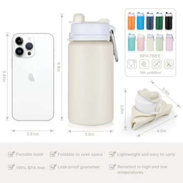 PLTCAT Collapsible Water Bottle, 19oz Foldable Water Bottle BPA Free Reusable Lightweight Leak-Proof...