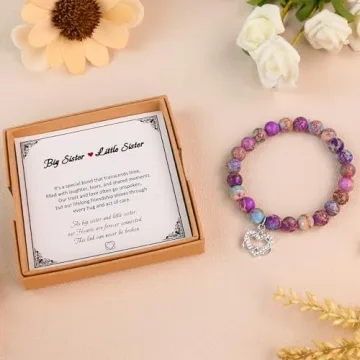 Sister Bracelet as Christmas Gifts for Sister, Double Heart Pendant Sister Gifts for Sister as Big Sister Little Sister Jewelry, Cool Gifts for Adult Sister as Sister Birthday Gifts from Sereney