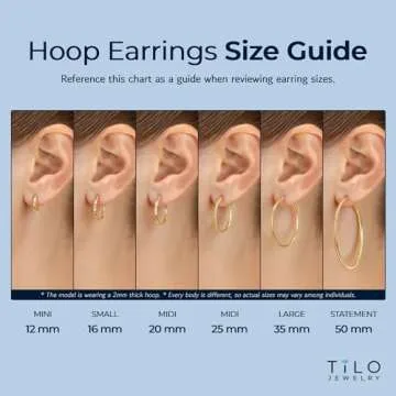 14k Yellow Gold Polished Small Round Hoop Earrings, 12mm (0.48 inch Diameter)…