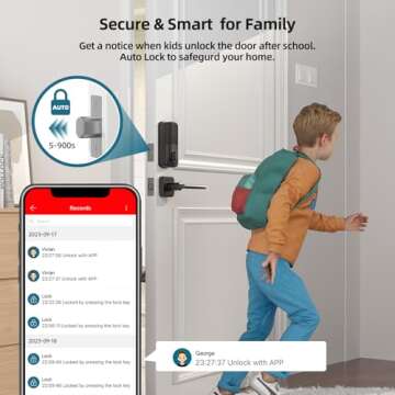 Smart Locks WiFi Deadbolt: SMONET Fingerprint Front Door Lock Keyless Entry with Keypad Electronic Digital Deadbolt Alexa Gateway Remote Control, Bluetooth APP KeyFob Code Auto-Lock for Home, Black