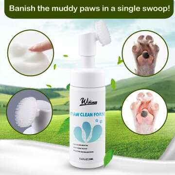 WIKIMO Waterless Dogs Paw Cleaner, No-Rinse Foaming Paw Cleanser for Dogs, Naturally Formulated Sulfate-Free Pet Paw Cleaner for Dog and Cat, Fragrance-Free & pH-Balanced Paw Scrubber (5.1fl oz)