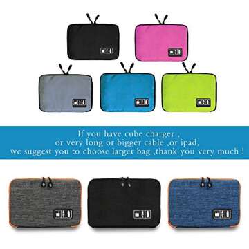 Electronics Accessories Organizer Bag - Portable Tech Storage Case