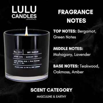 Lulu Candles | After Dark - Mahogany Teak | Luxury Scented Soy Jar Candle | Hand Poured in The USA |...