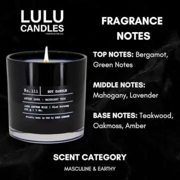 Lulu Candles | After Dark - Mahogany Teak | Luxury Scented Soy Jar Candle | Hand Poured in The USA |...
