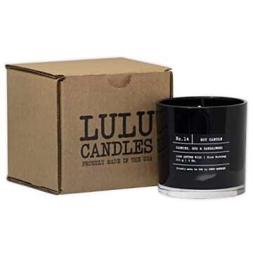 Lulu Candles | After Dark - Mahogany Teak | Luxury Scented Soy Jar Candle | Hand Poured in The USA | Highly Scented Candles for Home Fragrance & Decor (9 Oz.)