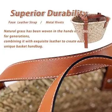JAYAVENTURA Straw Basket Bag - Stylish Eco-Friendly Tote