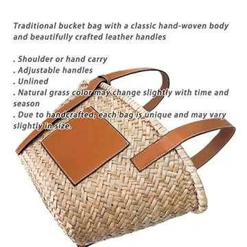 JAYAVENTURA Straw Basket Bag - Stylish Eco-Friendly Tote