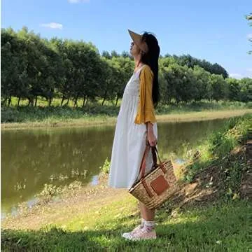 JAYAVENTURA Straw Basket Bag - Stylish Eco-Friendly Tote