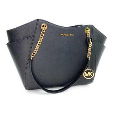 Michael Kors Women's Jet Set Tote - Black PVC, Large