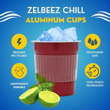 Zelbeez Chill 16 oz Aluminum Cups Set - Eco-Friendly & Fun