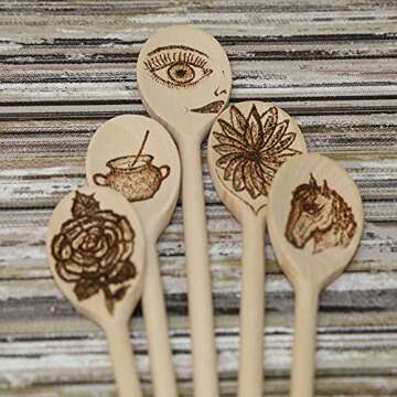 12PCS 12 Inch Long Wooden Spoons, Long Handle Wooden Cooking Mixing Oval Spoons Baking Cooking Tasting Stirring - Sauce Spoons. Made of Natural Beechwood