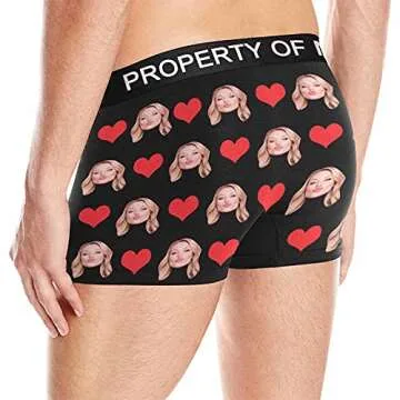 Custom Men's Face Boxer Briefs Shorts Underwear with Wife Photo Text XS-5XL