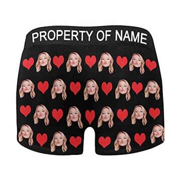 Custom Men's Face Boxer Briefs Shorts Underwear with Wife Photo Text XS-5XL
