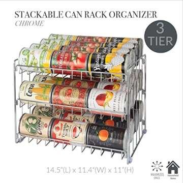 Kitchen Details 3 Tier Can Organizer | Canned Food Storage Rack | Kitchen Cabinet and Pantry Organiz...
