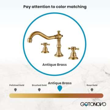 gotonovo 3 Hole Widespread Bathroom Sink Faucet Double Cross Handle Mixer Tap Faucet for Bathroom Sink Vanity Faucet Deck Mount Basin Hot Cold Water Matching Pop Up Drain Antique Brass